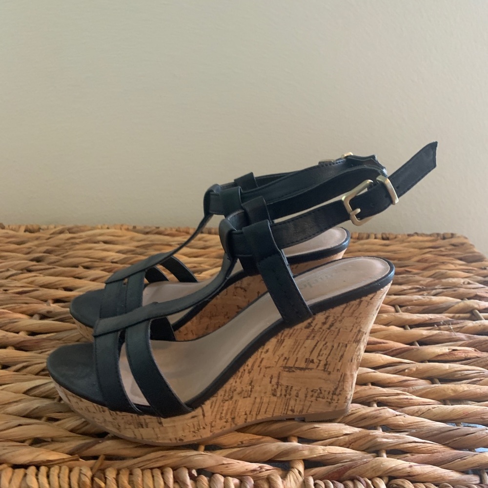 Black Strappy Wedge Sandal Charles by Charles David